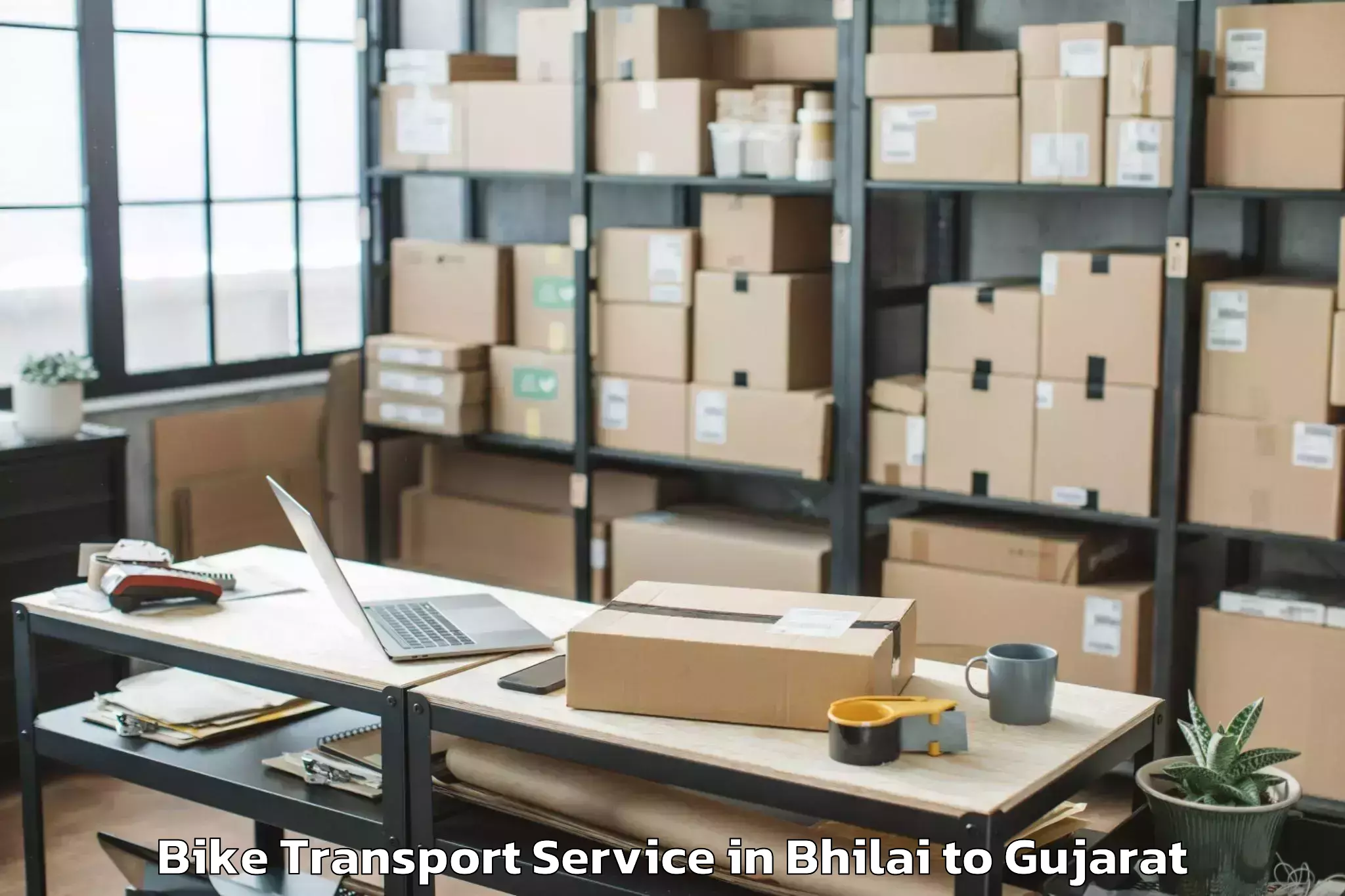 Professional Bhilai to Ambaji Bike Transport